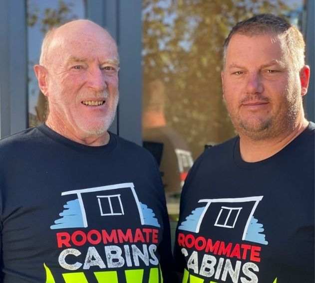 men wearing rental room mate cabin tshirt